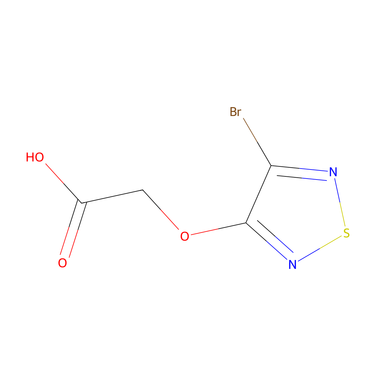2-[(4-Bromo-1,2,5-thiadiazol-3-yl)oxy]acetic acid molecular structure, CAS 3017265-21-0