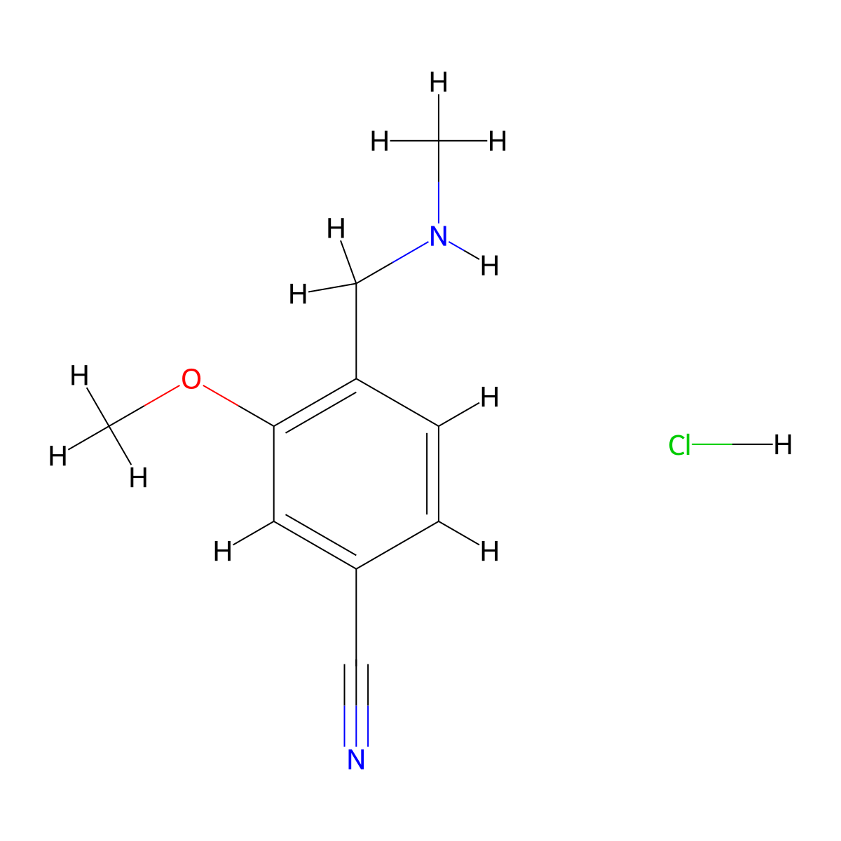 3-Methoxy-4-[(methylamino)methyl]benzonitrile hydrochloride molecular structure, CAS 3017265-36-7