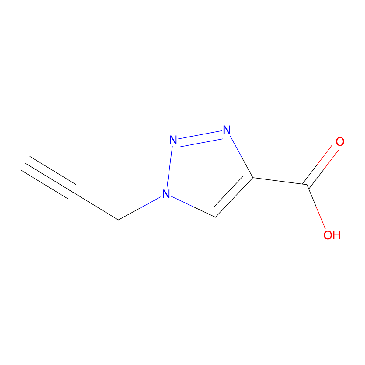 1-(prop-2-yn-1-yl)-1H-1,2,3-triazole-4-carboxylic acid molecular structure, CAS 3017265-44-7