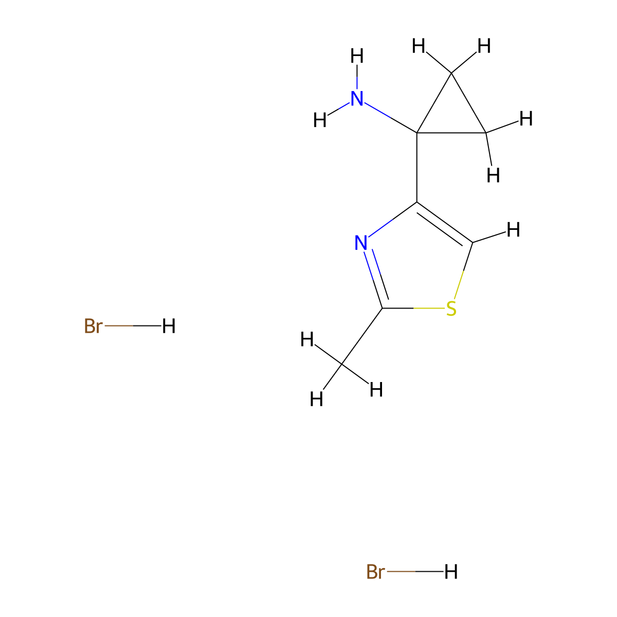 1-(2-Methyl-1,3-thiazol-4-yl)cyclopropan-1-amine dihydrobromide molecular structure, CAS 3017265-58-3