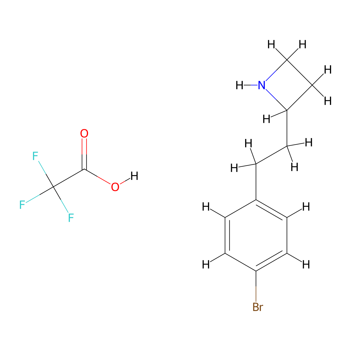 2-[2-(4-Bromophenyl)ethyl]azetidine, trifluoroacetic acid molecular structure, CAS 3017265-59-4