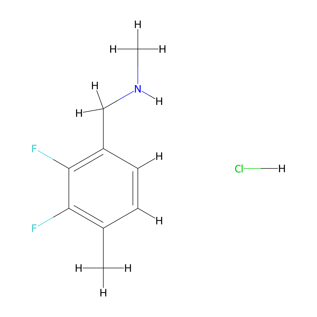 [(2,3-Difluoro-4-methylphenyl)methyl](methyl)amine hydrochloride molecular structure, CAS 3017265-60-7