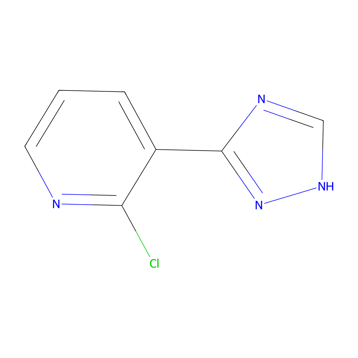 2-chloro-3-(1H-1,2,4-triazol-3-yl)pyridine molecular structure, CAS 3017265-78-7