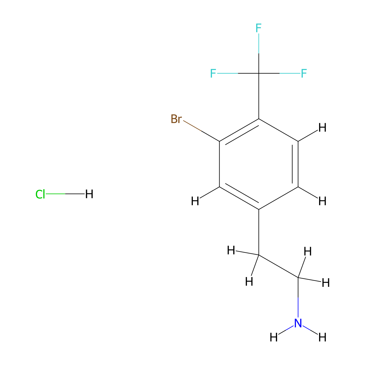 2-[3-Bromo-4-(trifluoromethyl)phenyl]ethan-1-amine hydrochloride molecular structure, CAS 3017265-81-2