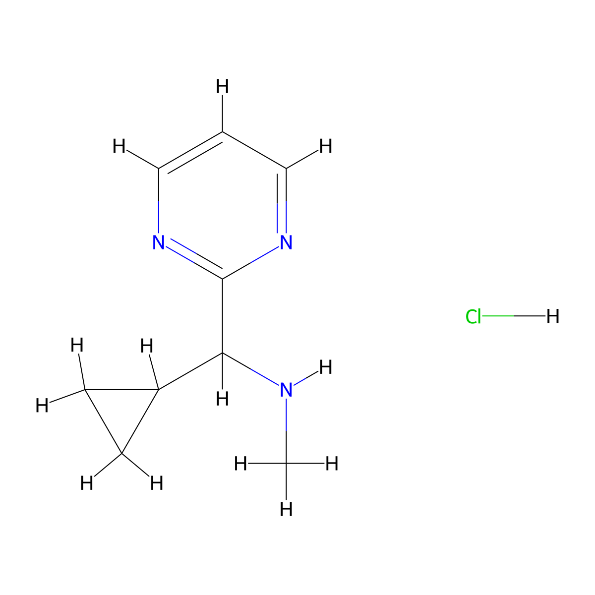 [Cyclopropyl(pyrimidin-2-yl)methyl](methyl)amine hydrochloride molecular structure, CAS 3017265-82-3