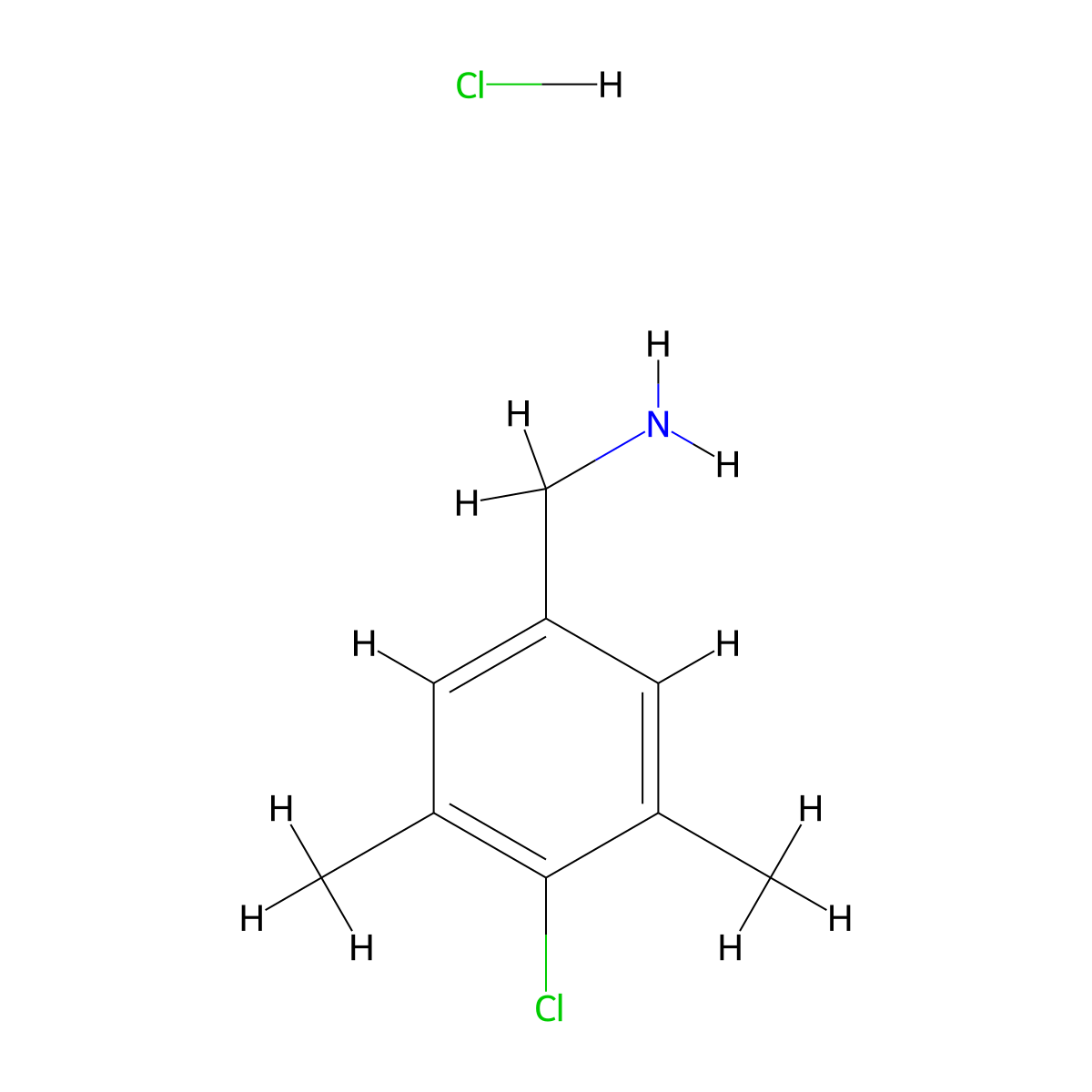 1-(4-Chloro-3,5-dimethylphenyl)methanamine hydrochloride molecular structure, CAS 3017266-01-9