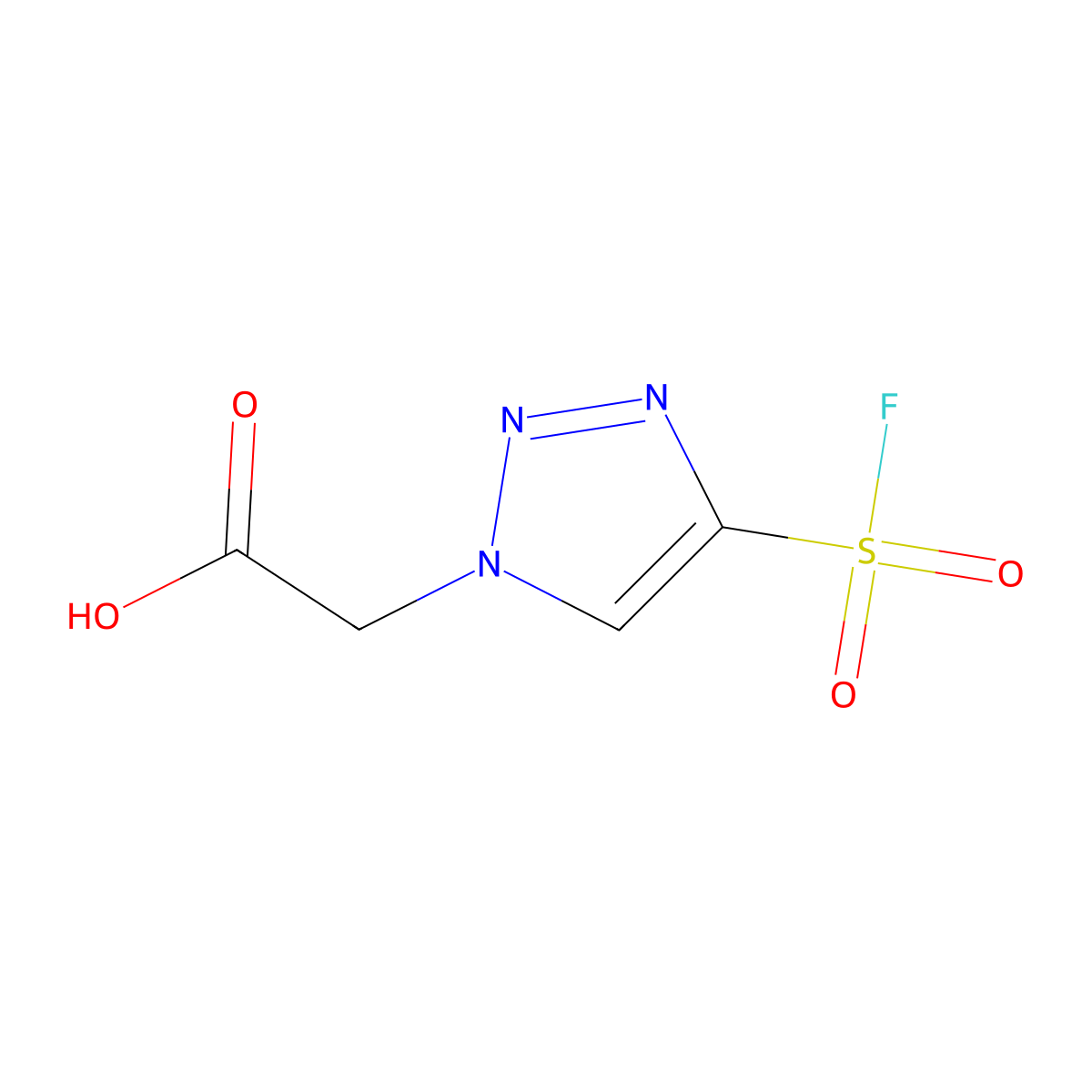 2-[4-(fluorosulfonyl)-1H-1,2,3-triazol-1-yl]acetic acid molecular structure, CAS 3017266-05-3