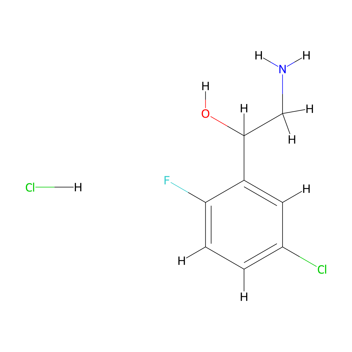 2-Amino-1-(5-chloro-2-fluorophenyl)ethanol;hydrochloride molecular structure, CAS 3017266-07-5