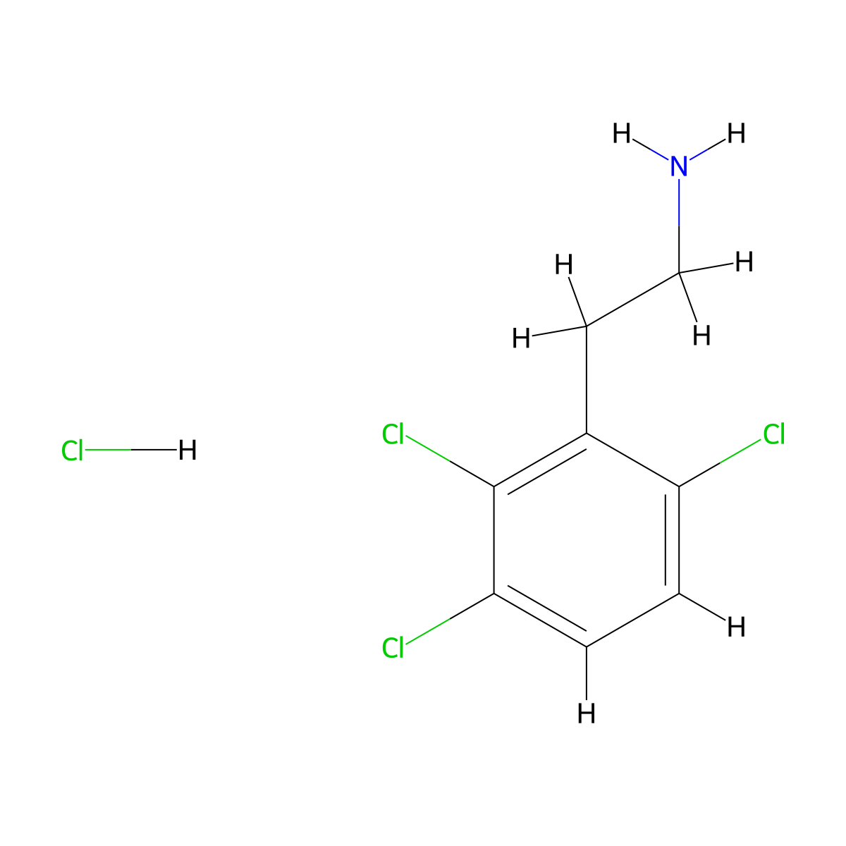 2-(2,3,6-Trichlorophenyl)ethan-1-amine hydrochloride molecular structure, CAS 3017266-08-6