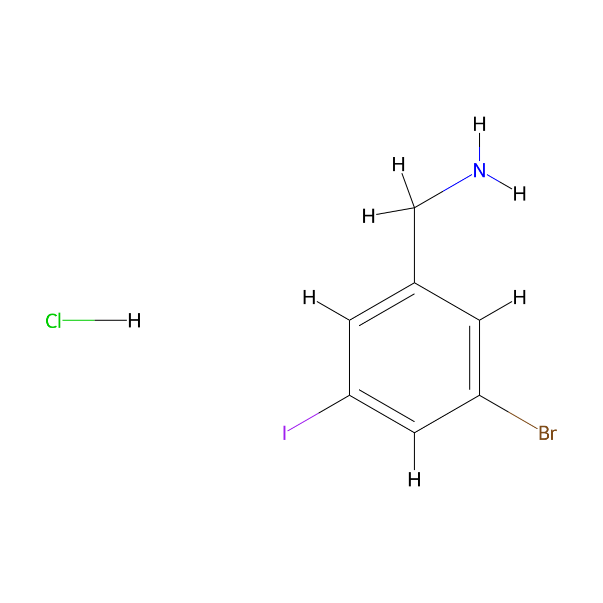 1-(3-Bromo-5-iodophenyl)methanamine hydrochloride molecular structure, CAS 3017266-14-4