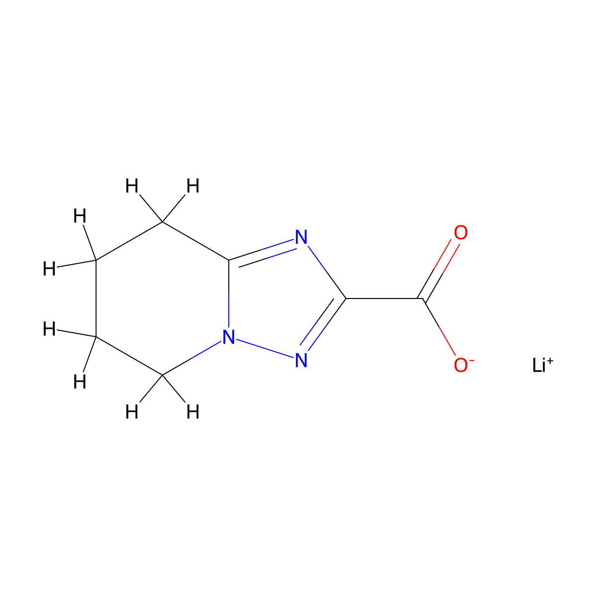 lithium(1+) 5H,6H,7H,8H-[1,2,4]triazolo[1,5-a]pyridine-2-carboxylate molecular structure, CAS 3017266-15-5