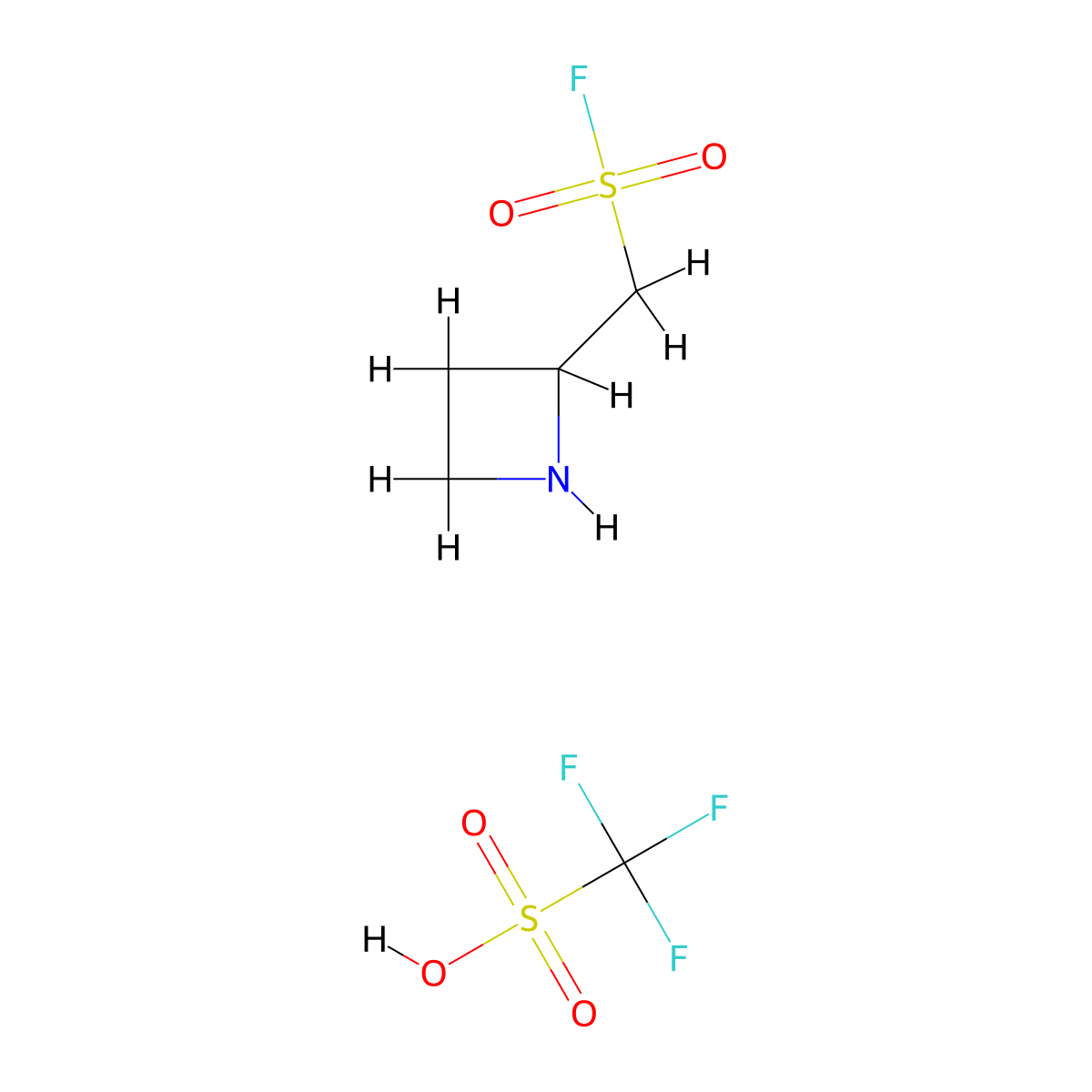 (Azetidin-2-yl)methanesulfonyl fluoride, trifluoromethanesulfonic acid molecular structure, CAS 3017266-16-6