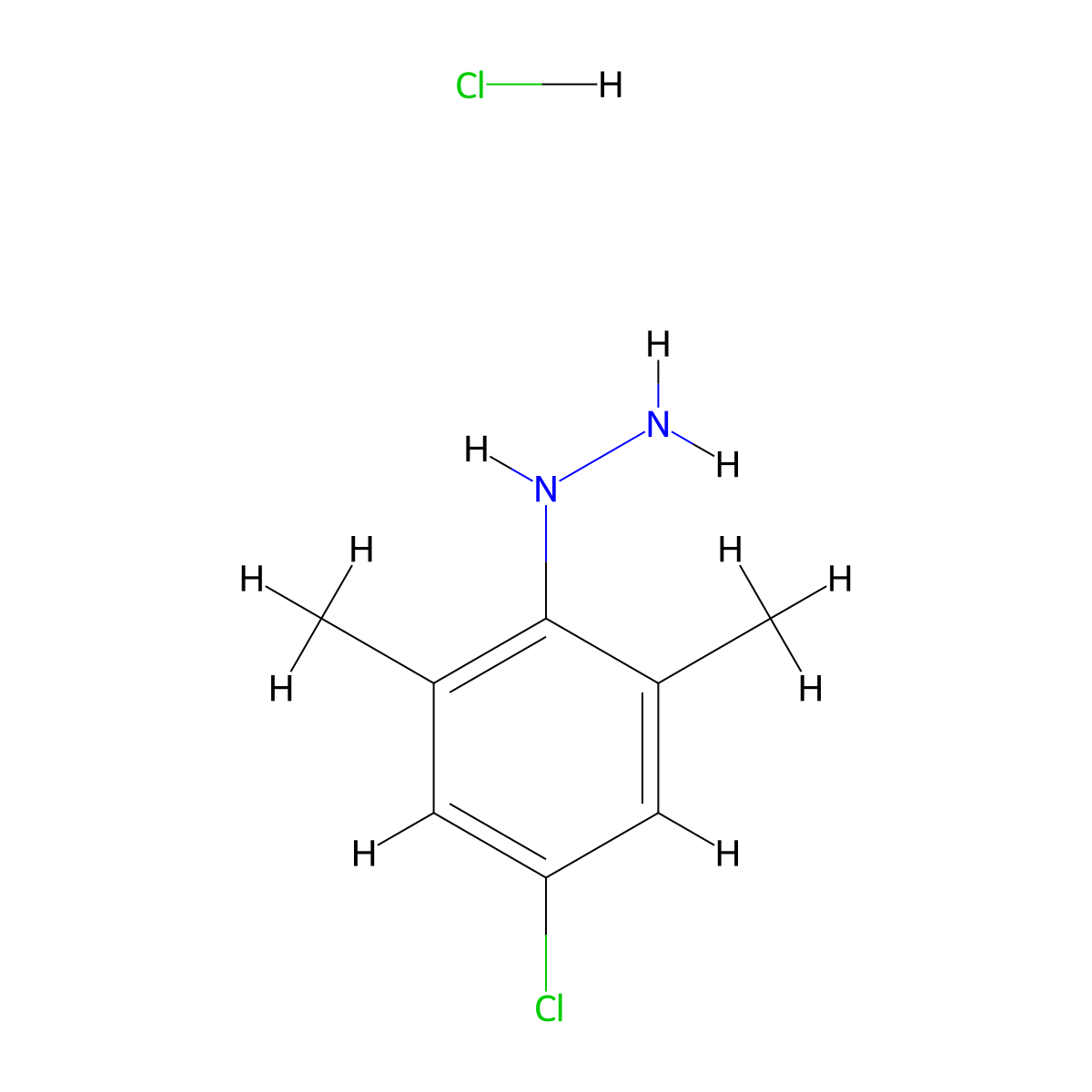 (4-Chloro-2,6-dimethylphenyl)hydrazine hydrochloride molecular structure, CAS 3017266-17-7