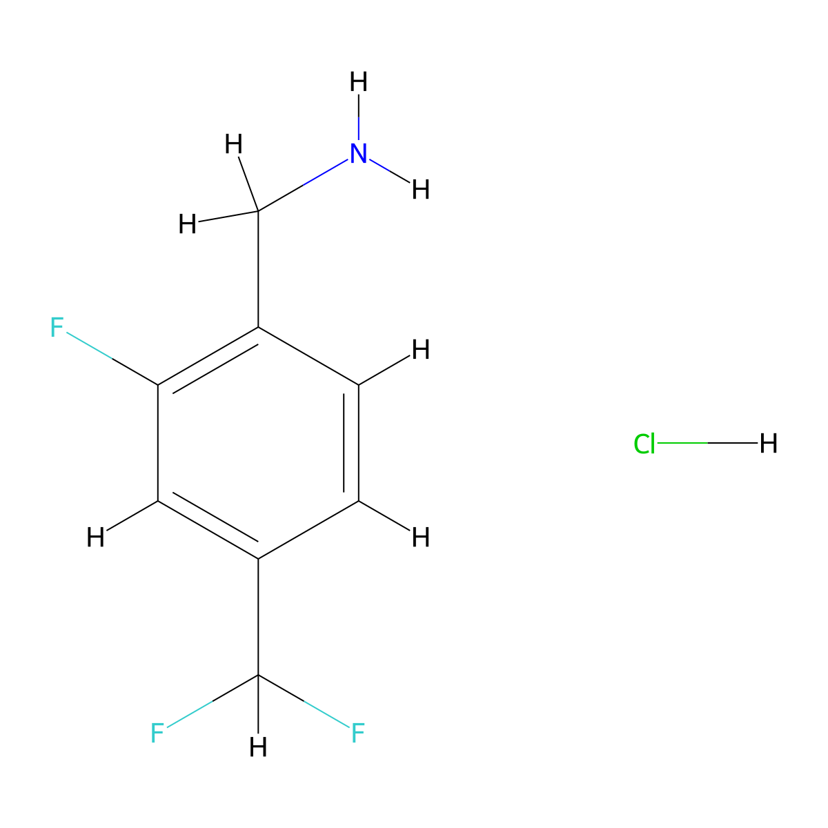 1-[4-(Difluoromethyl)-2-fluorophenyl]methanamine hydrochloride molecular structure, CAS 3017266-26-8