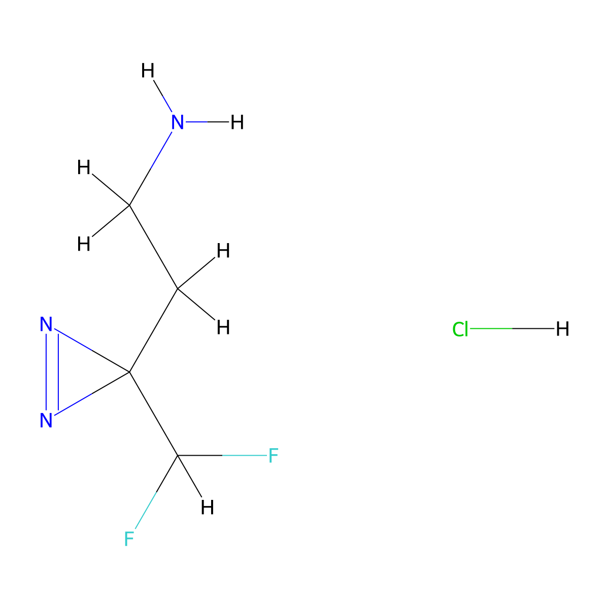 2-[3-(difluoromethyl)-3H-diazirin-3-yl]ethan-1-amine hydrochloride molecular structure, CAS 3017266-29-1