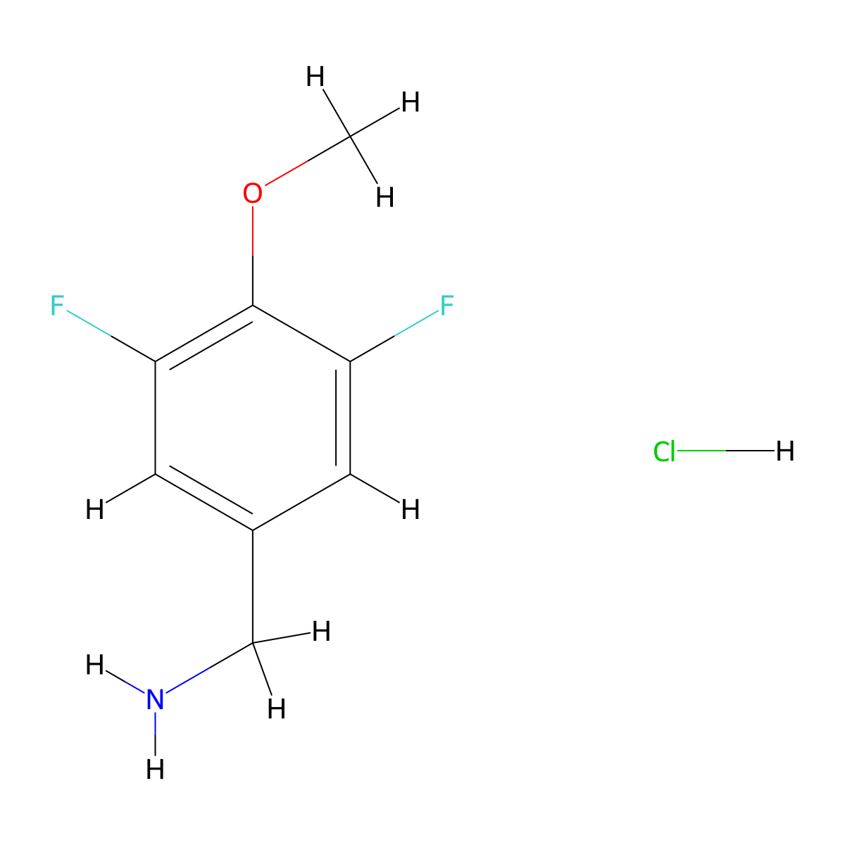 1-(3,5-Difluoro-4-methoxyphenyl)methanamine hydrochloride molecular structure, CAS 3017266-39-3