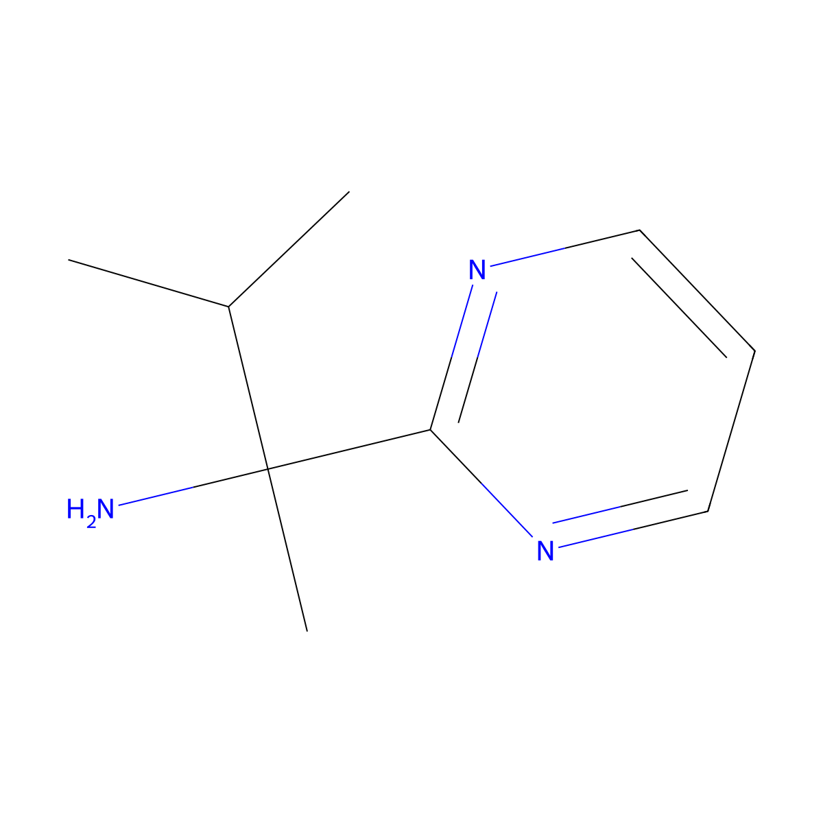3-Methyl-2-(pyrimidin-2-yl)butan-2-amine molecular structure, CAS 3017266-44-0
