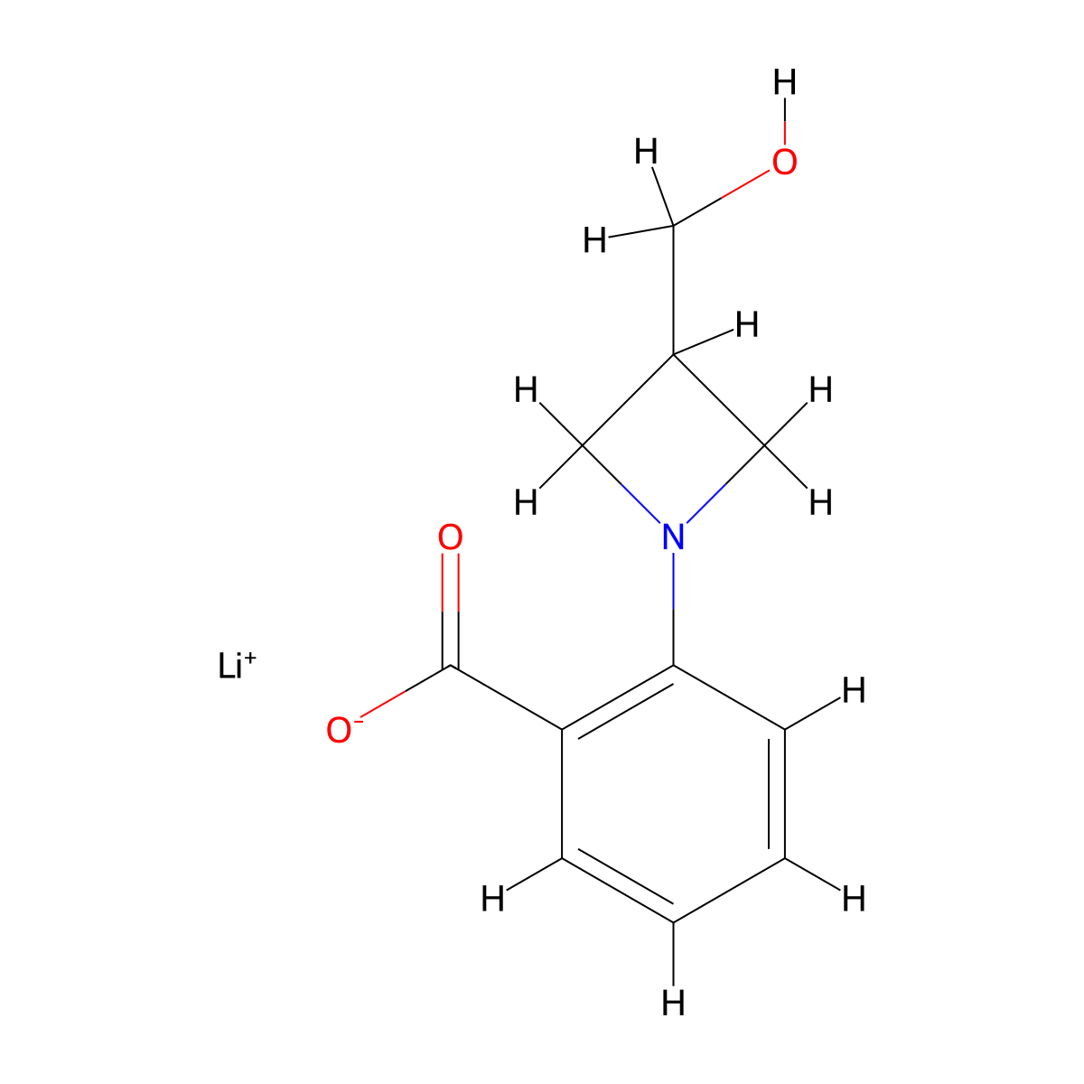 Lithium(1+) 2-[3-(hydroxymethyl)azetidin-1-yl]benzoate molecular structure, CAS 3017266-54-2