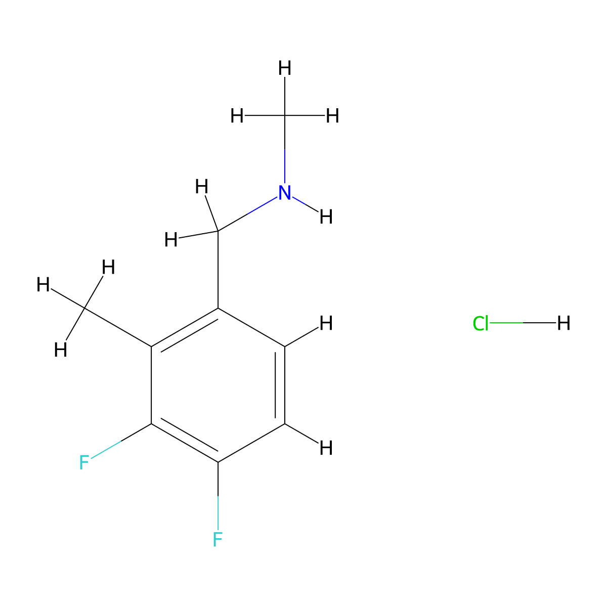 [(3,4-Difluoro-2-methylphenyl)methyl](methyl)amine hydrochloride molecular structure, CAS 3017266-56-4