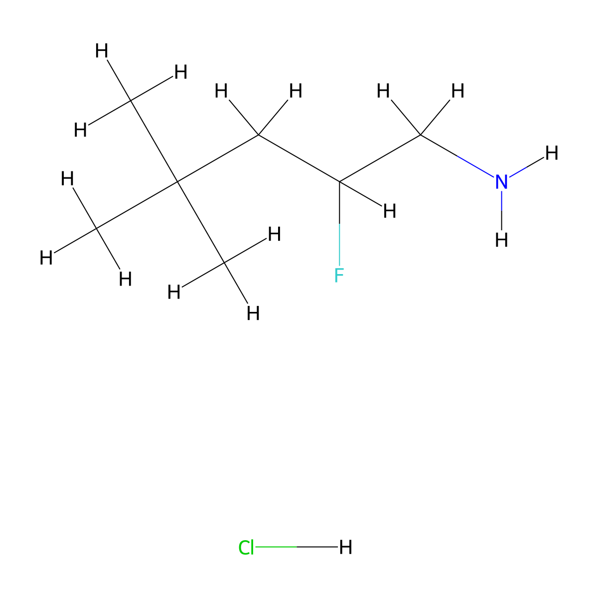 2-Fluoro-4,4-dimethylpentan-1-amine hydrochloride molecular structure, CAS 3017266-66-6
