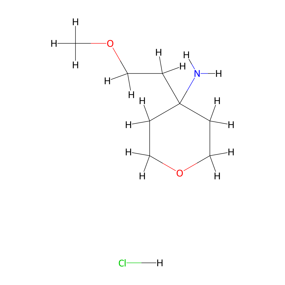 4-(2-Methoxyethyl)oxan-4-amine hydrochloride molecular structure, CAS 3017266-77-9