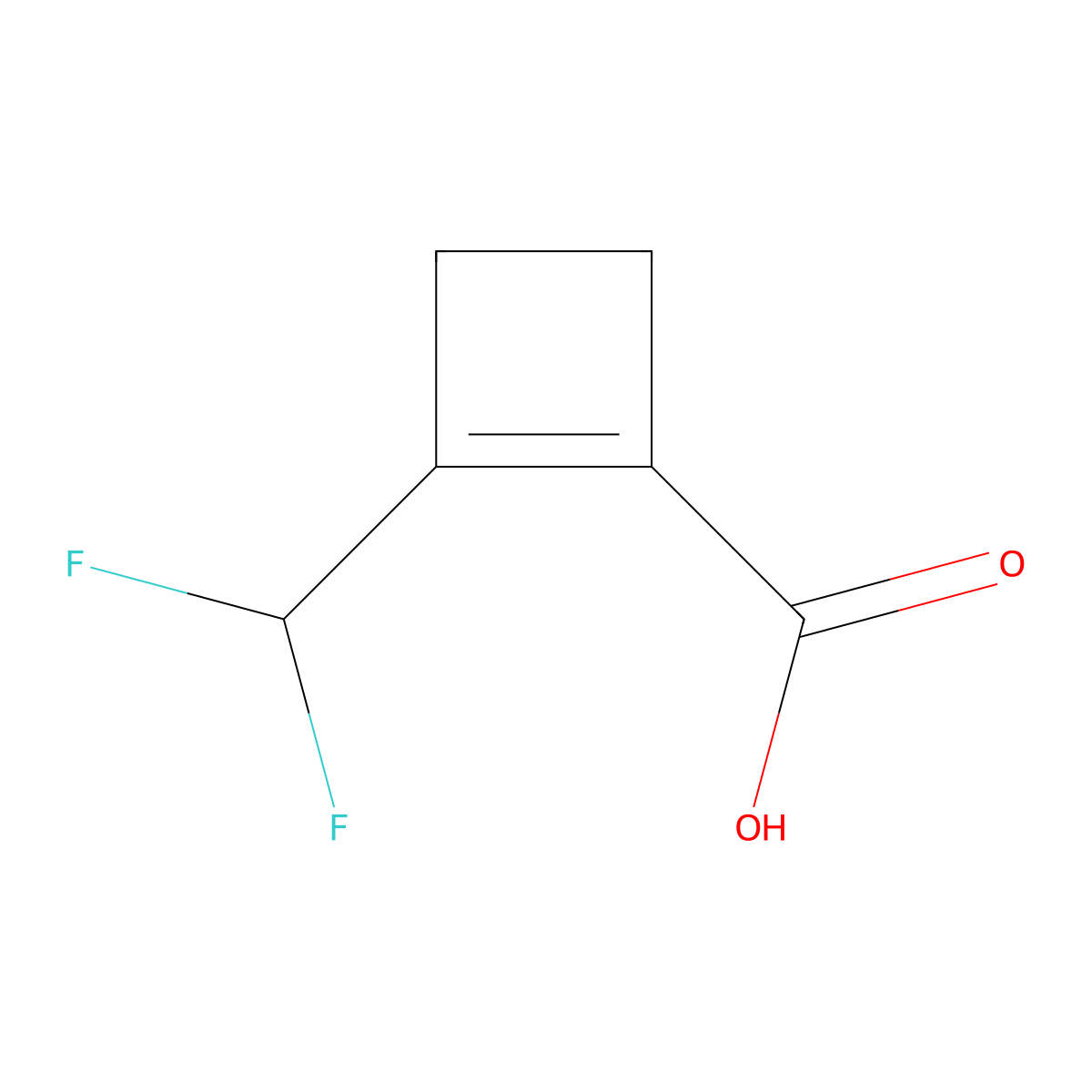 2-(Difluoromethyl)cyclobut-1-ene-1-carboxylic acid molecular structure, CAS 3017266-80-4