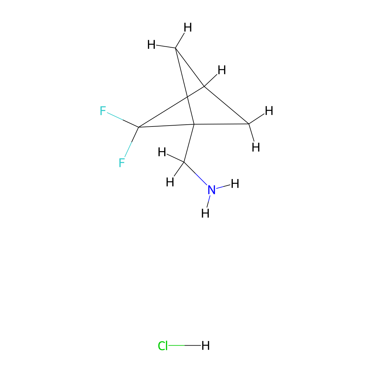1-{2,2-Difluorobicyclo[1.1.1]pentan-1-yl}methanamine hydrochloride molecular structure, CAS 3017266-84-8