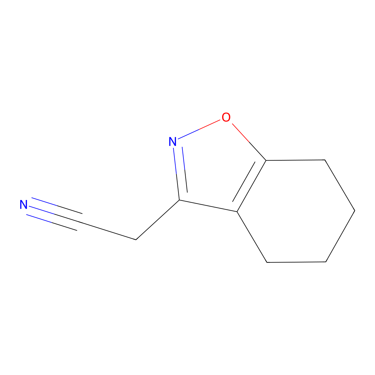 2-(4,5,6,7-Tetrahydro-1,2-benzoxazol-3-yl)acetonitrile molecular structure, CAS 3017267-01-2