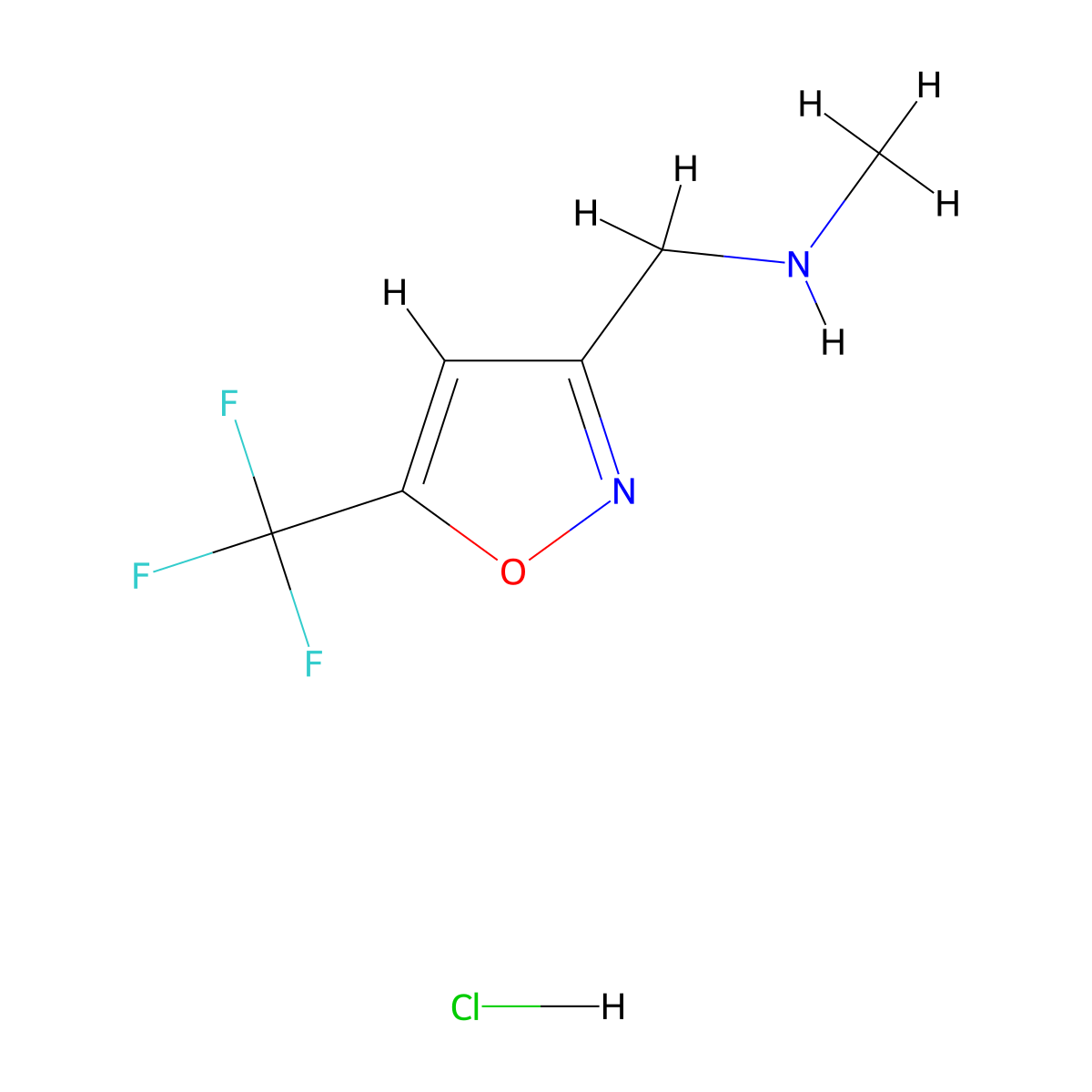 Methyl({[5-(trifluoromethyl)-1,2-oxazol-3-yl]methyl})amine hydrochloride molecular structure, CAS 3017267-05-6