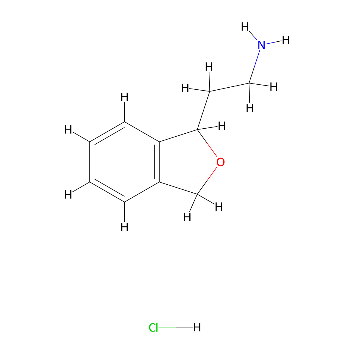 2-(1,3-Dihydro-2-benzofuran-1-yl)ethan-1-amine hydrochloride molecular structure, CAS 3017267-10-3