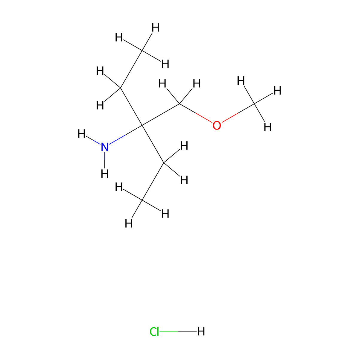 2-Ethyl-1-methoxybutan-2-amine hydrochloride molecular structure, CAS 3017267-16-9