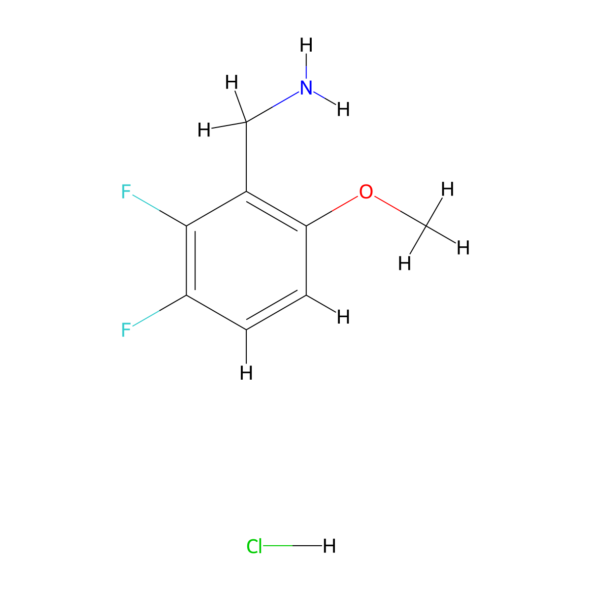 1-(2,3-Difluoro-6-methoxyphenyl)methanamine hydrochloride molecular structure, CAS 3017267-21-6