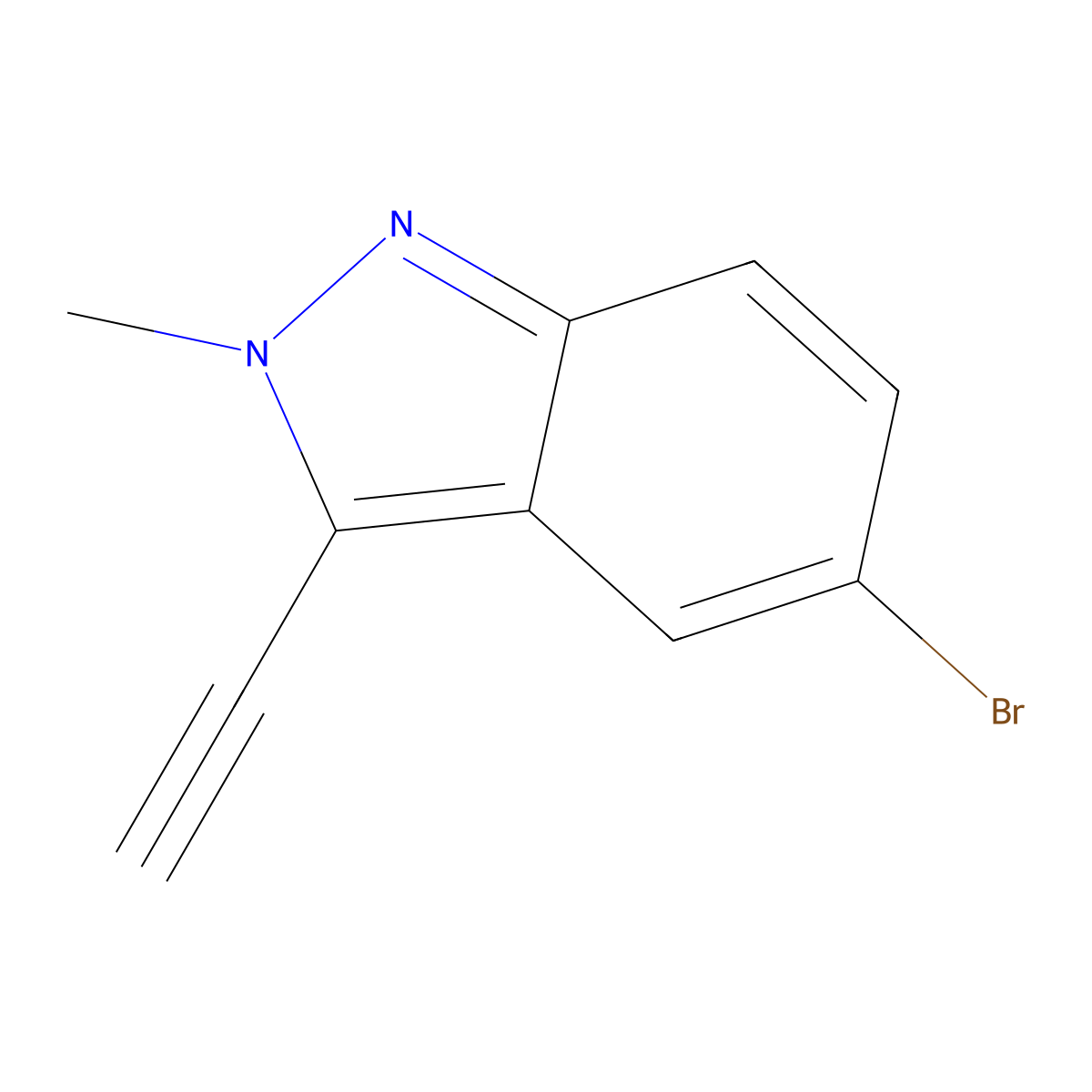 5-bromo-3-ethynyl-2-methyl-2H-indazole molecular structure, CAS 3017267-27-2