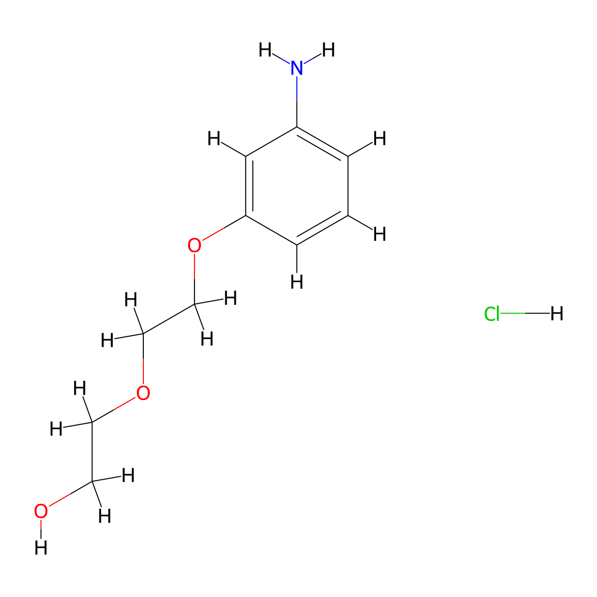 2-[2-(3-Aminophenoxy)ethoxy]ethanol;hydrochloride molecular structure, CAS 3017267-28-3