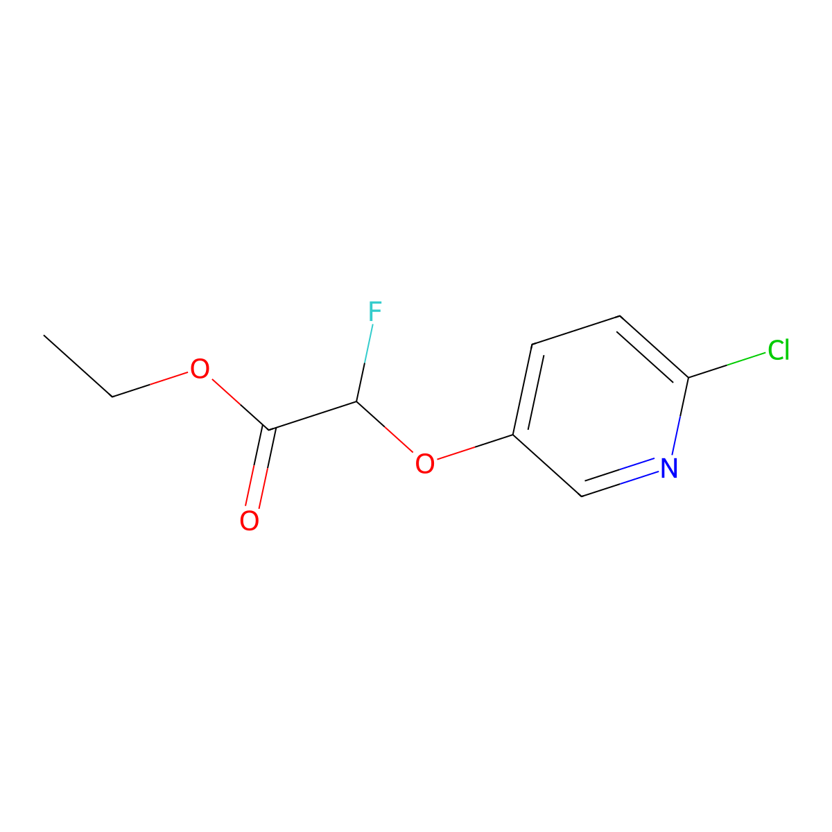 Ethyl 2-[(6-chloropyridin-3-yl)oxy]-2-fluoroacetate molecular structure, CAS 3017267-35-2