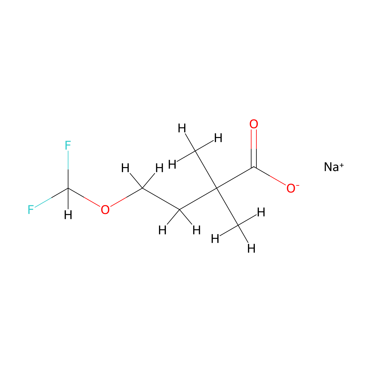 Sodium 4-(difluoromethoxy)-2,2-dimethylbutanoate molecular structure, CAS 3017267-36-3