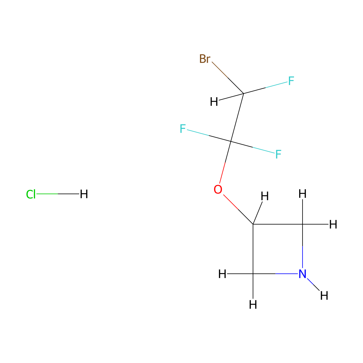 3-(2-Bromo-1,1,2-trifluoroethoxy)azetidine hydrochloride molecular structure, CAS 3017267-48-7