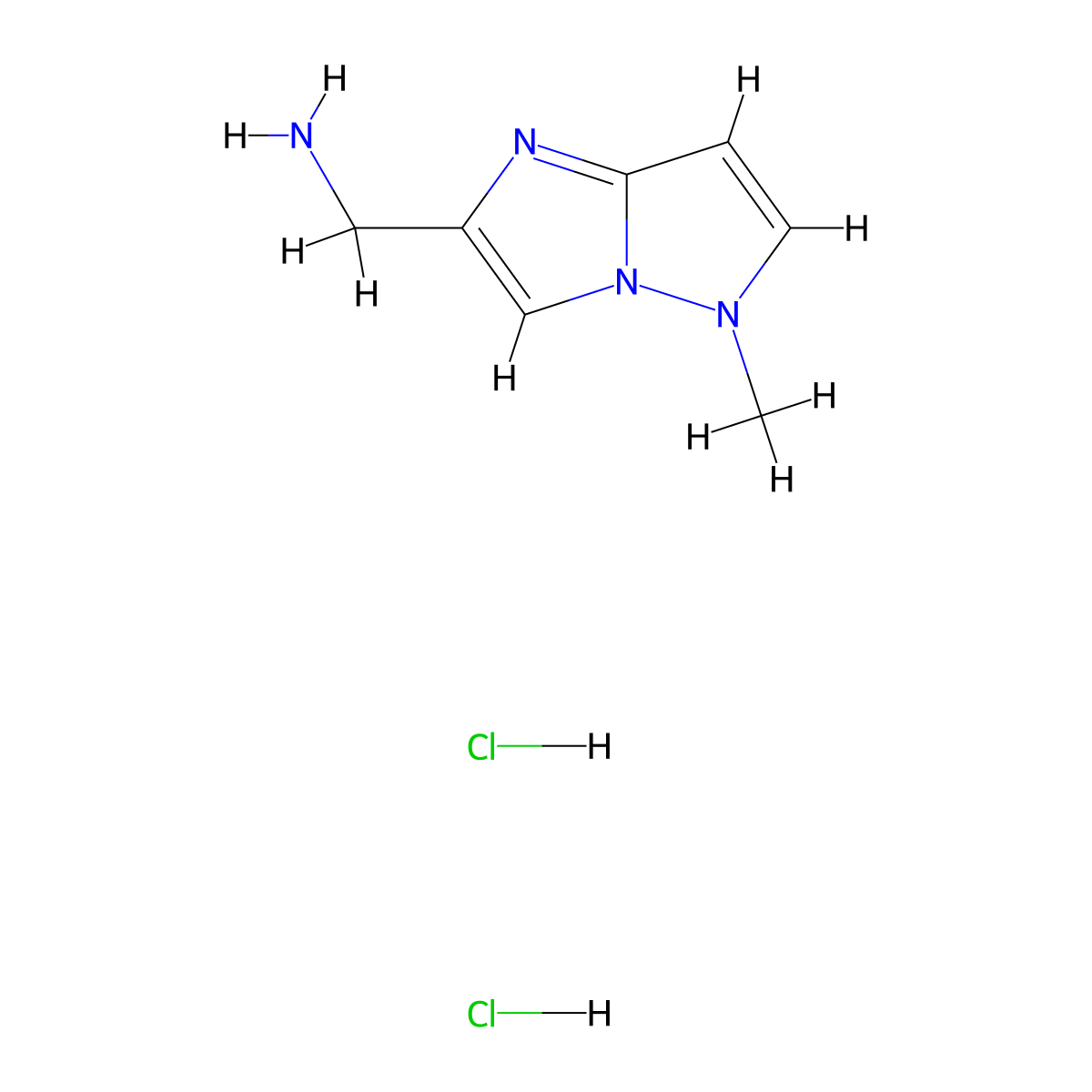 1-{5-methyl-5H-imidazo[1,2-b]pyrazol-2-yl}methanamine dihydrochloride molecular structure, CAS 3017267-71-6