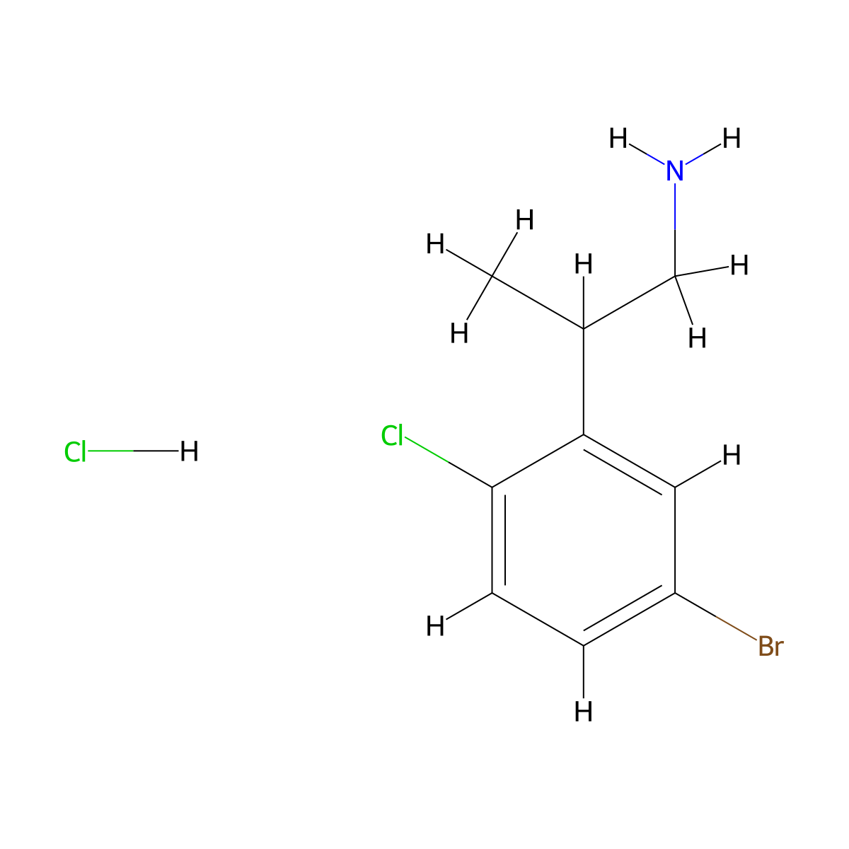 2-(5-Bromo-2-chlorophenyl)propan-1-amine hydrochloride molecular structure, CAS 3017267-74-9