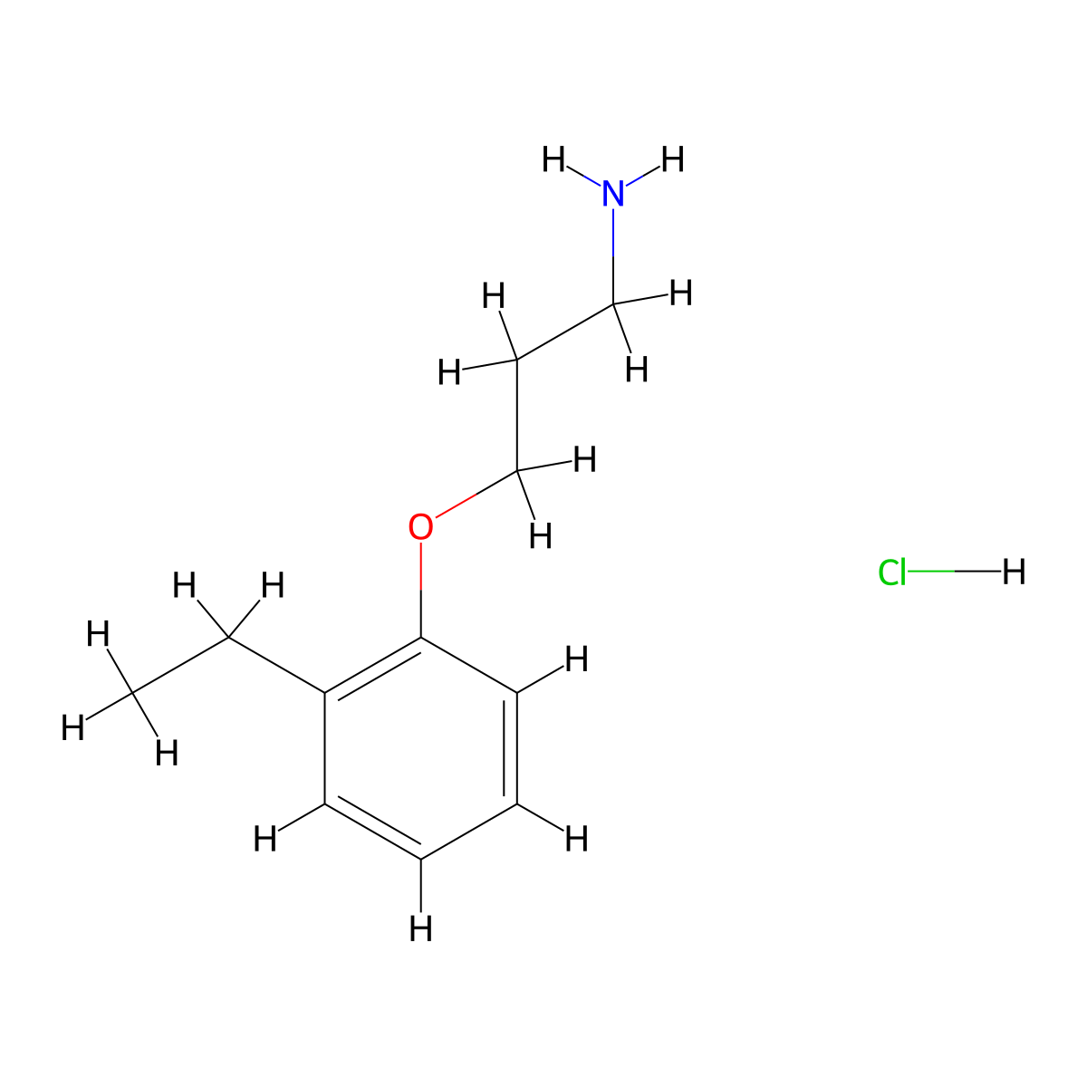 3-(2-Ethylphenoxy)propan-1-amine hydrochloride molecular structure, CAS 3017267-77-2