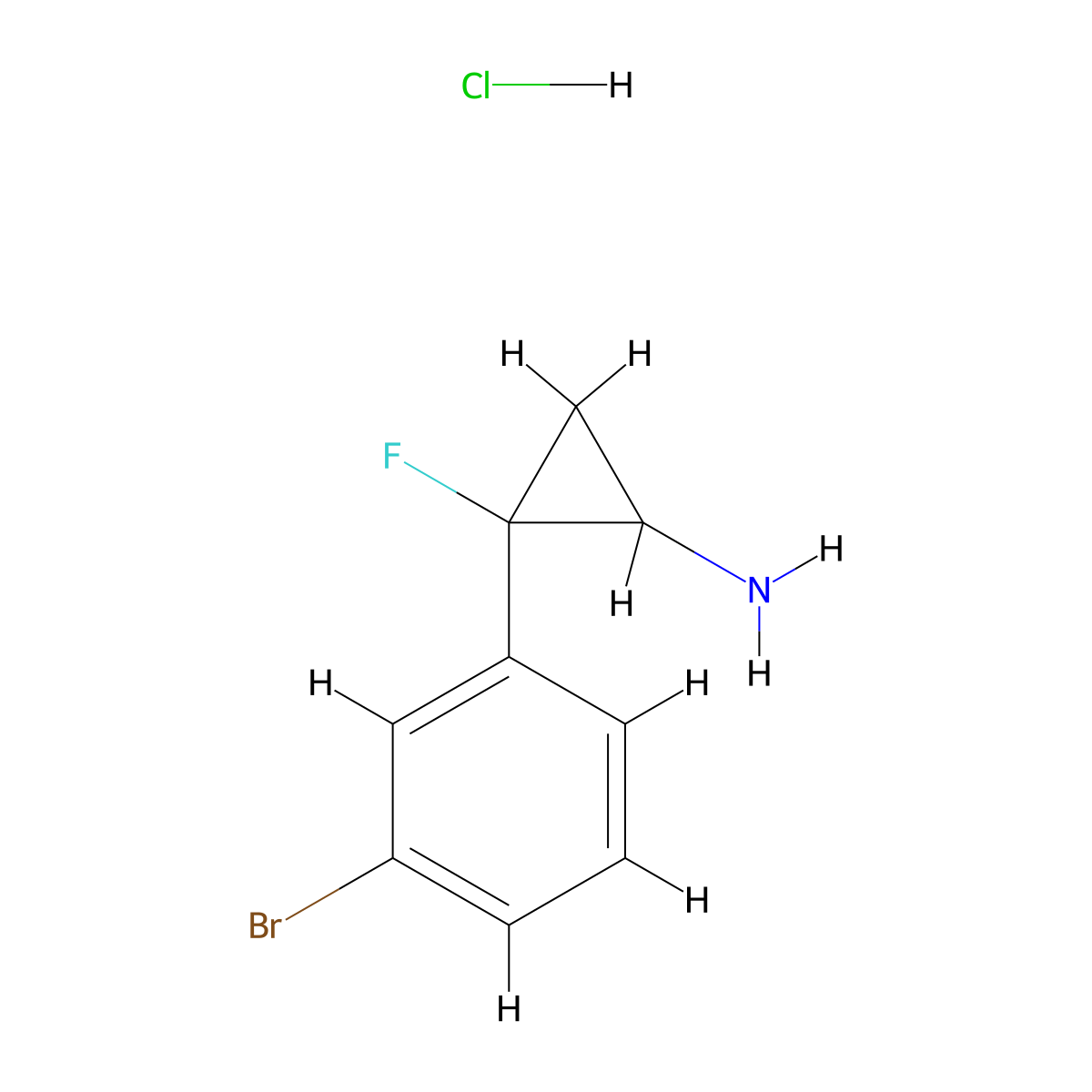 2-(3-Bromophenyl)-2-fluorocyclopropan-1-amine hydrochloride molecular structure, CAS 3017267-81-8