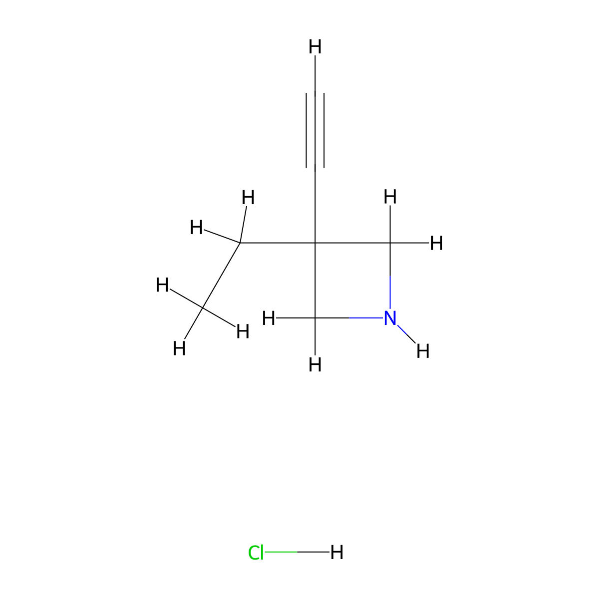 3-Ethyl-3-ethynylazetidine hydrochloride molecular structure, CAS 3017267-95-4