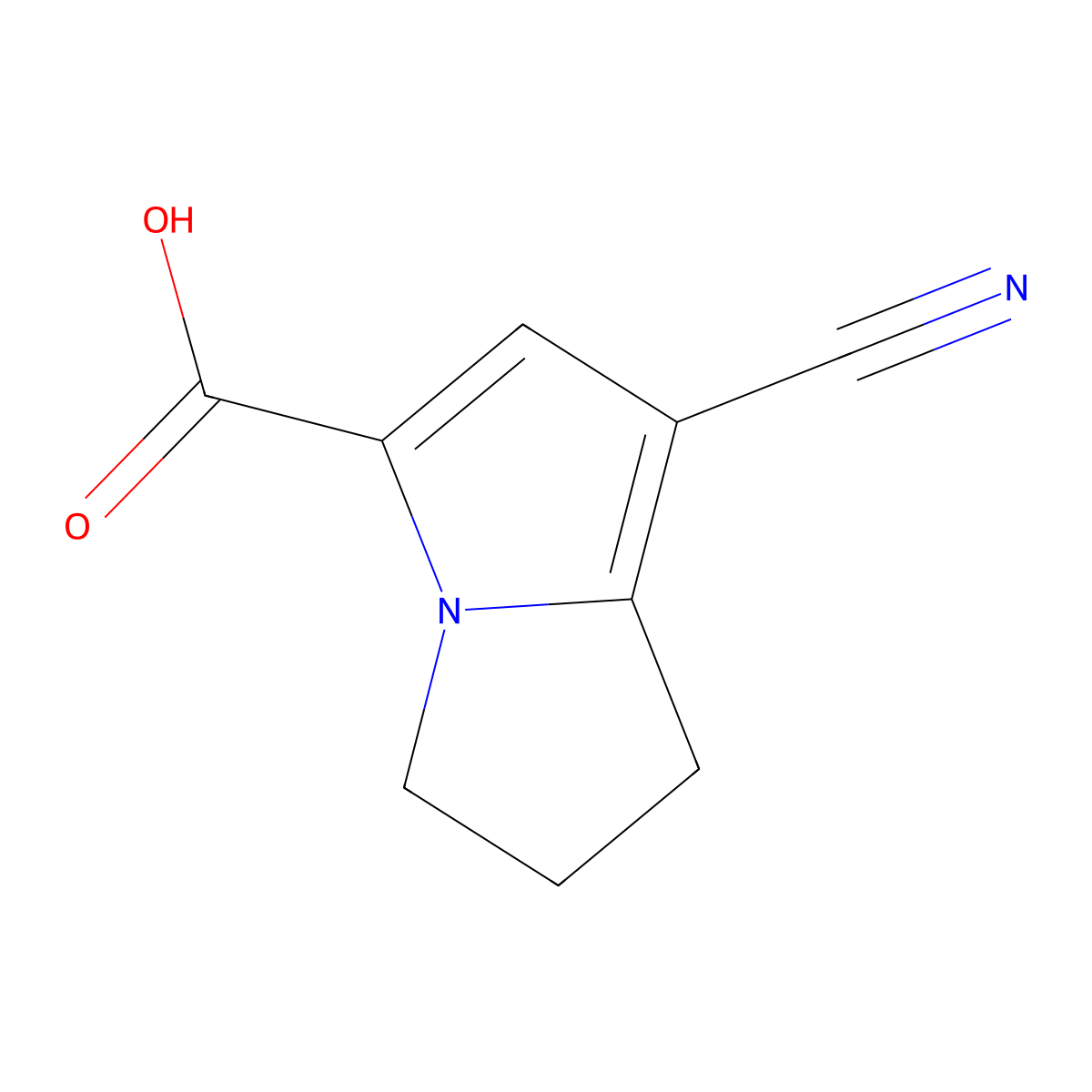 7-cyano-2,3-dihydro-1H-pyrrolizine-5-carboxylic acid molecular structure, CAS 3017267-96-5