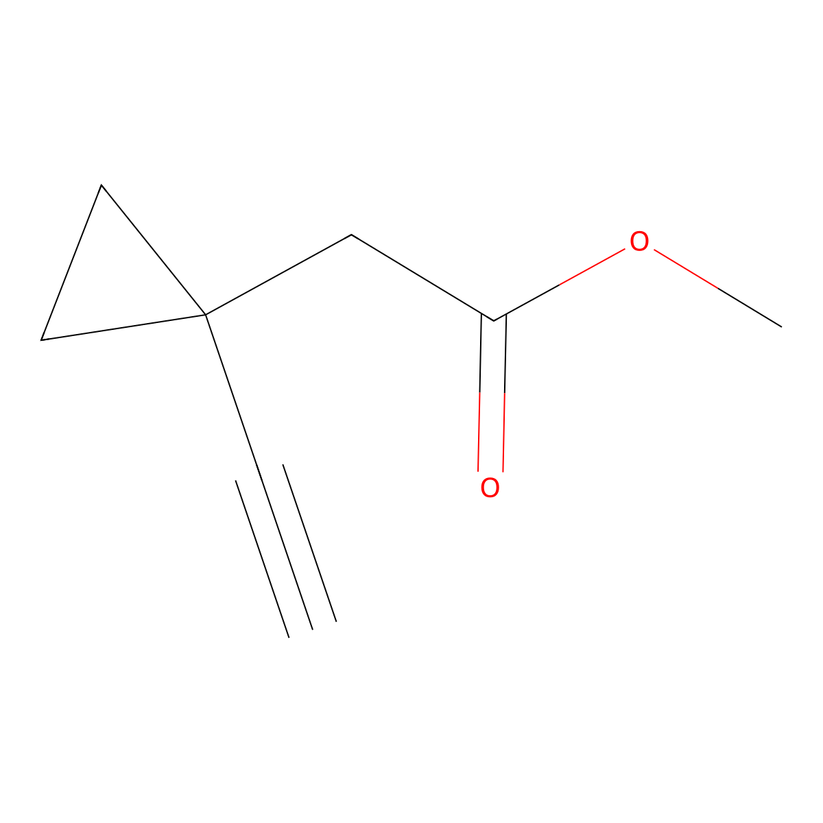Methyl 2-(1-ethynylcyclopropyl)acetate molecular structure, CAS 3017268-21-9