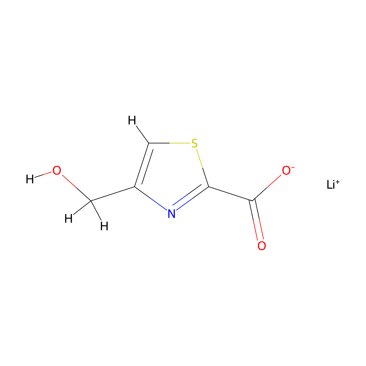 Lithium(1+) 4-(hydroxymethyl)-1,3-thiazole-2-carboxylate molecular structure, CAS 3017268-29-7