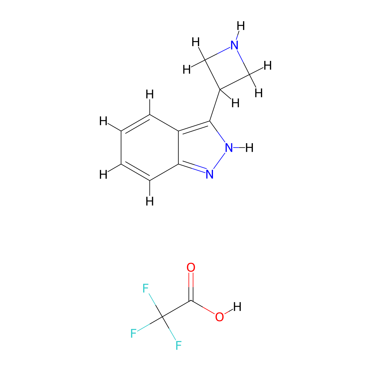 3-(azetidin-3-yl)-1H-indazole, trifluoroacetic acid molecular structure, CAS 3017268-44-6