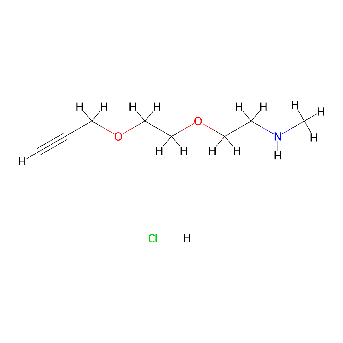 Methyl({2-[2-(prop-2-yn-1-yloxy)ethoxy]ethyl})amine hydrochloride molecular structure, CAS 3017268-46-8