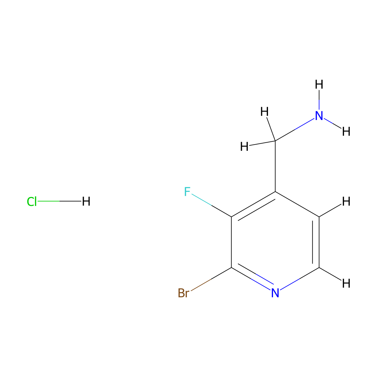 1-(2-Bromo-3-fluoropyridin-4-yl)methanamine hydrochloride molecular structure, CAS 3017268-50-4