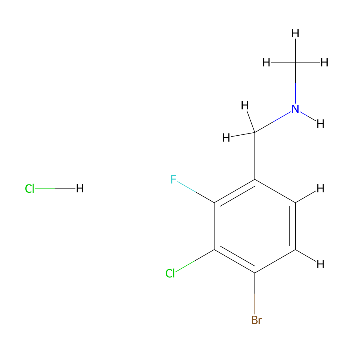 [(4-Bromo-3-chloro-2-fluorophenyl)methyl](methyl)amine hydrochloride molecular structure, CAS 3017268-61-7