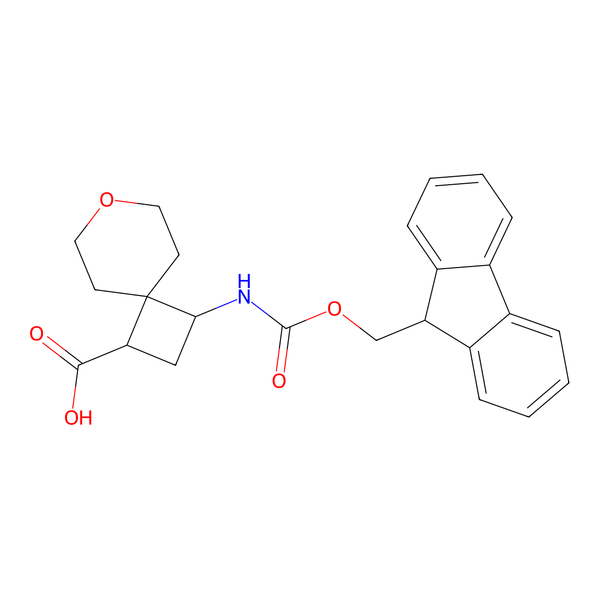 3-({[(9H-fluoren-9-yl)methoxy]carbonyl}amino)-7-oxaspiro[3.5]nonane-1-carboxylic acid molecular structure, CAS 3017268-69-5